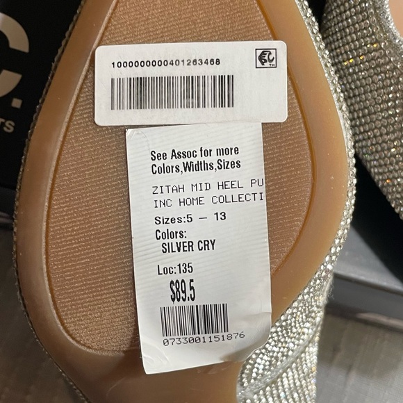 INC size 6 Silver Crystal heels - Picture 5 of 8